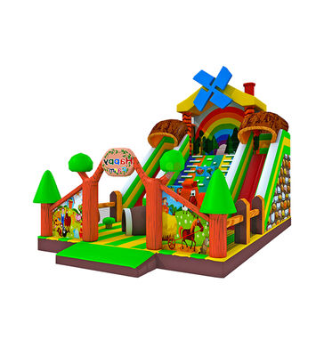 Farmland Inflatable Playground with Rainbow Slide Customized
