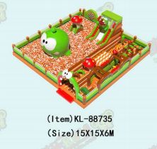Vibrant Cartoon Kids' Playground: Slides and More Adorable Cartoon - Style
