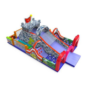 Fun - Filled Inflatable Castle with Dinosaur Motifs Rock - Patterned