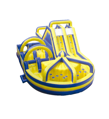 Yellow - Blue Inflatable Amusement Slide: Fun Playground Equipment