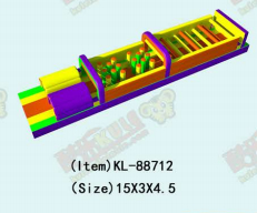 Rainbow - Colored Inflatable Obstacle Run Vivid Play Setup