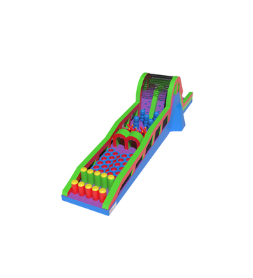 Rainbow - Hued Vibrant Inflatable Obstacle Course for Playful Fun