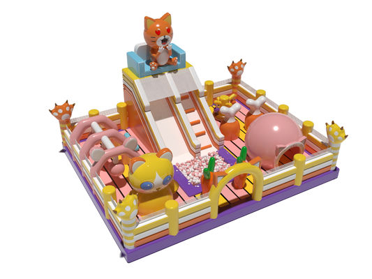 Bouncy Jumping Inflatable Castles Pink Yellow color For Kids