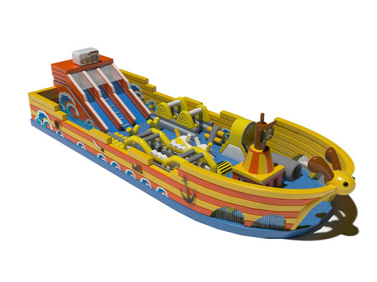 Pirate Ship Inflatable Blow Up Bouncy Castle With Big Slides