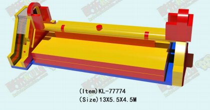 Yellow - Red Inflatable Play Structure Cheerful Construction Apparatus
