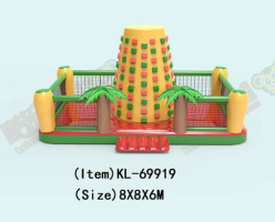 Inflatable Rock Climbing: A Fun Outdoor Adventure Playground Tropical Palm Trees