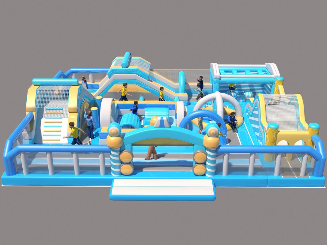 PVC Tarpaulin Inflatable Obstacles Course Customized With Multi Color