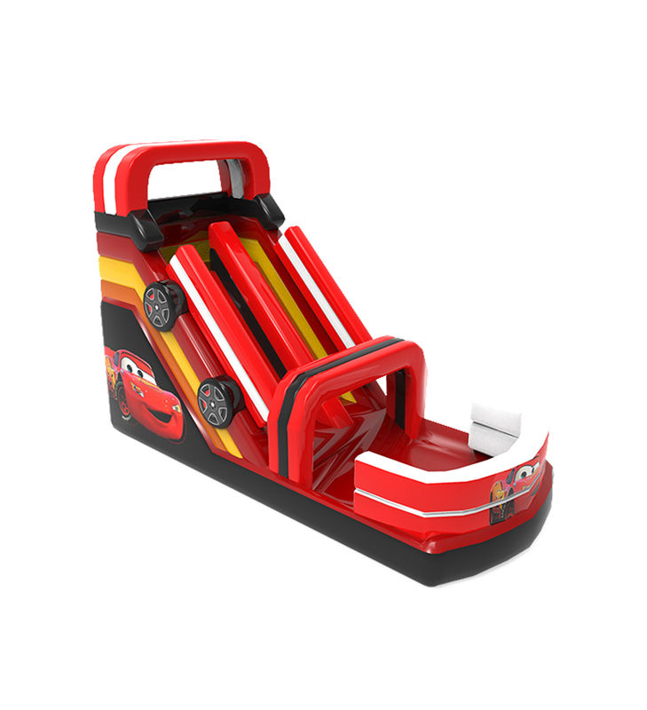 Red Color Racing Car Inflatable Slippery Slide For Rentals