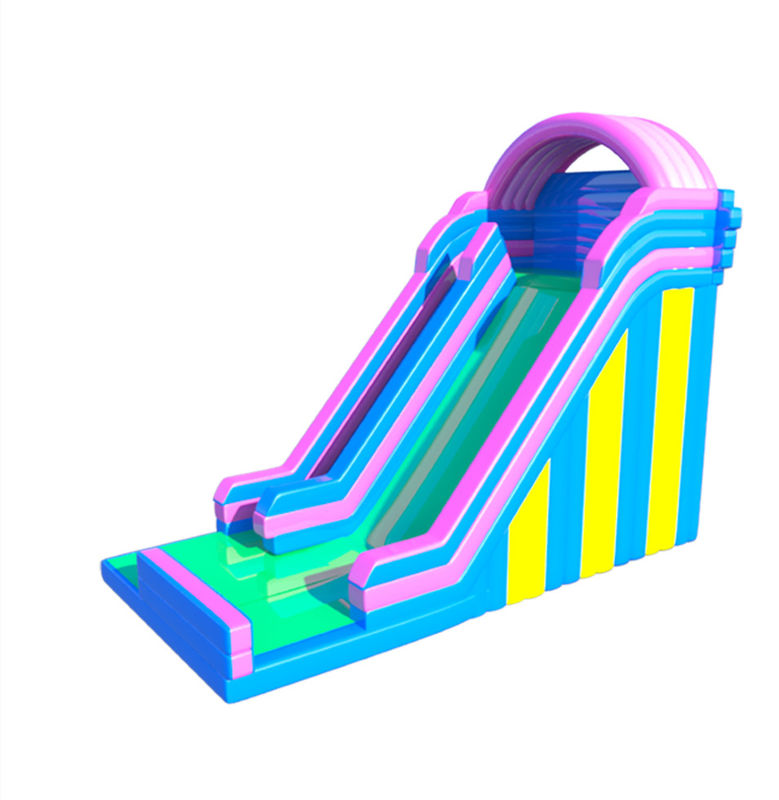 Rainbow Color Inflatable Slip N Slide Outdoor Playground For Kids